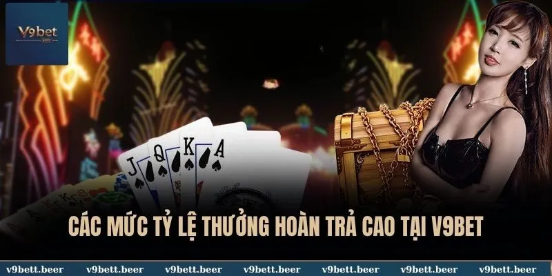 Các mức tỷ lệ thưởng hoàn trả cao tại V9BET